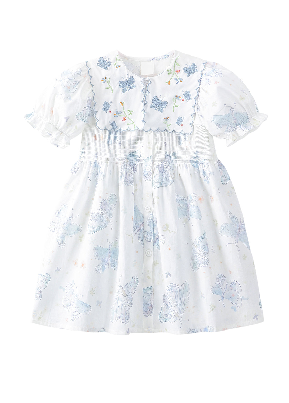 Girls Butterfly Print Cotton Dress