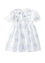 Girls Butterfly Print Cotton Dress