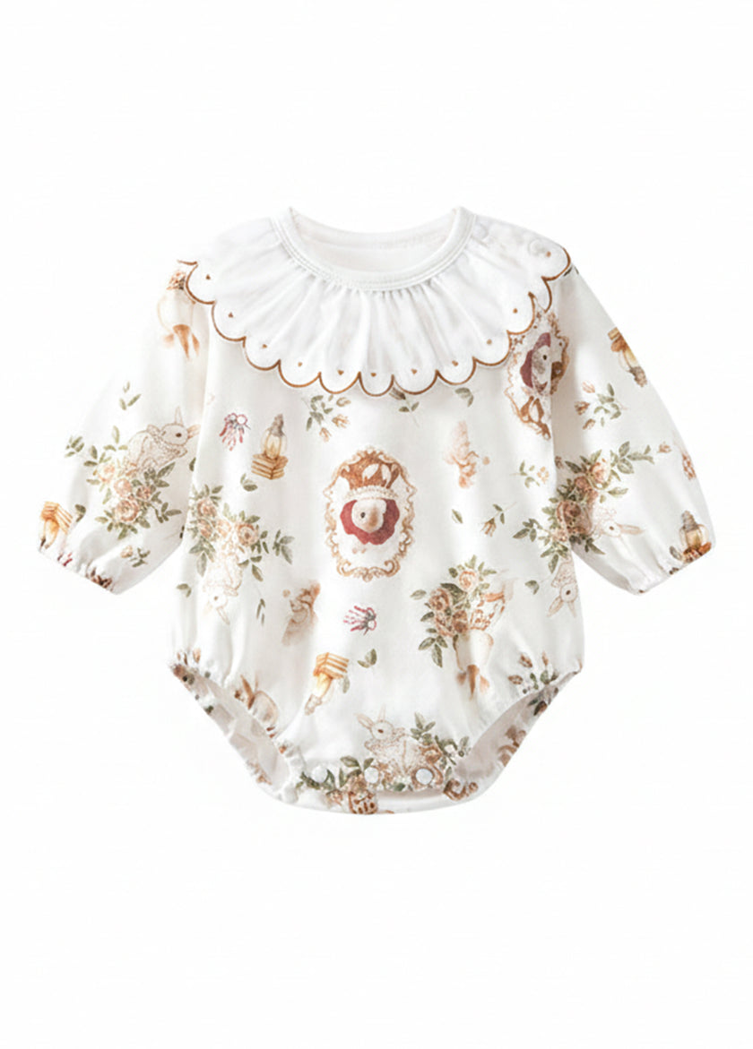 Baby Bamboo-Blend Ruffle Collar Romper