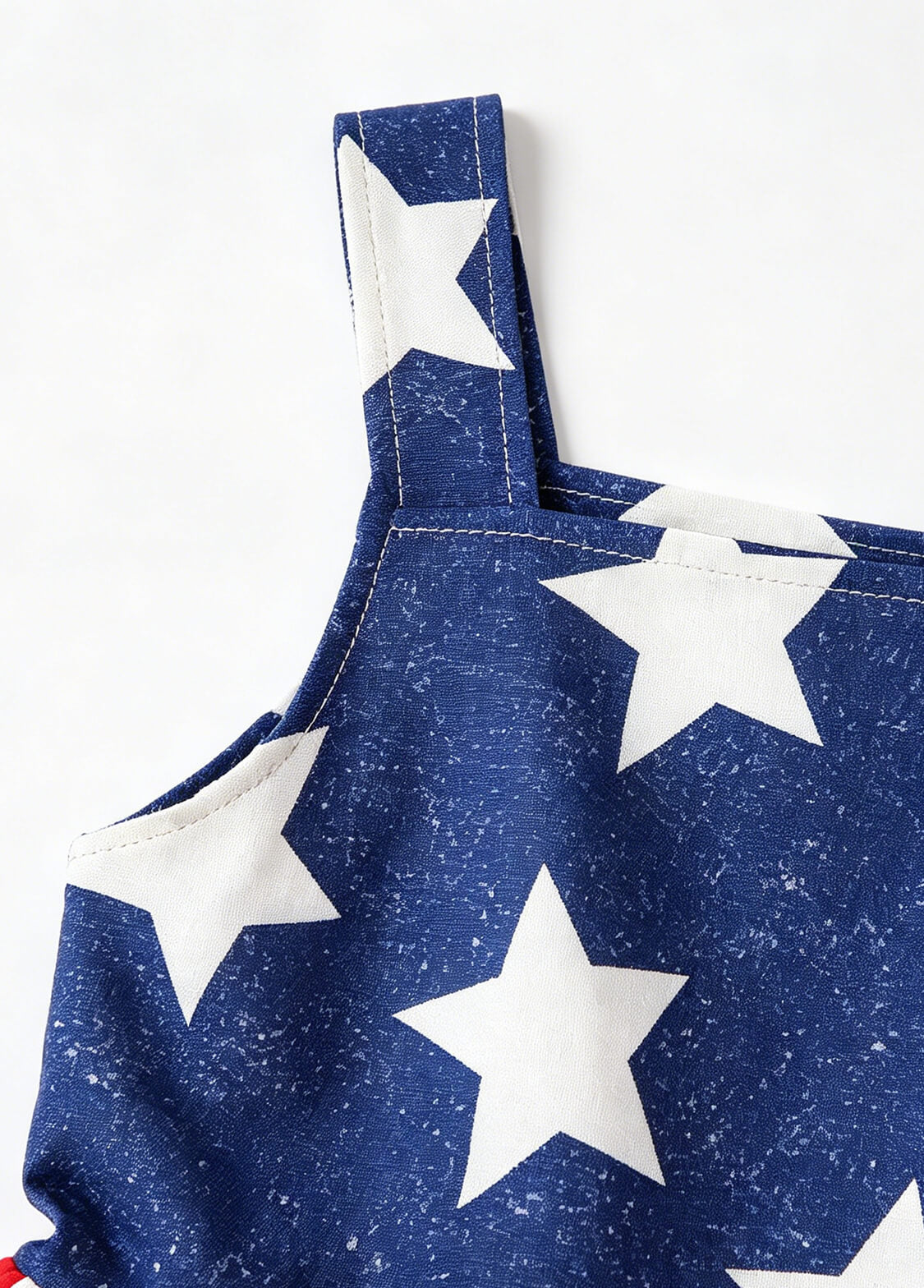 Toddler Girls July 4th Independence Day Patriotic Dress Kids Sleeveless Star and Stripe Ruffle Hem A-Line Sundress