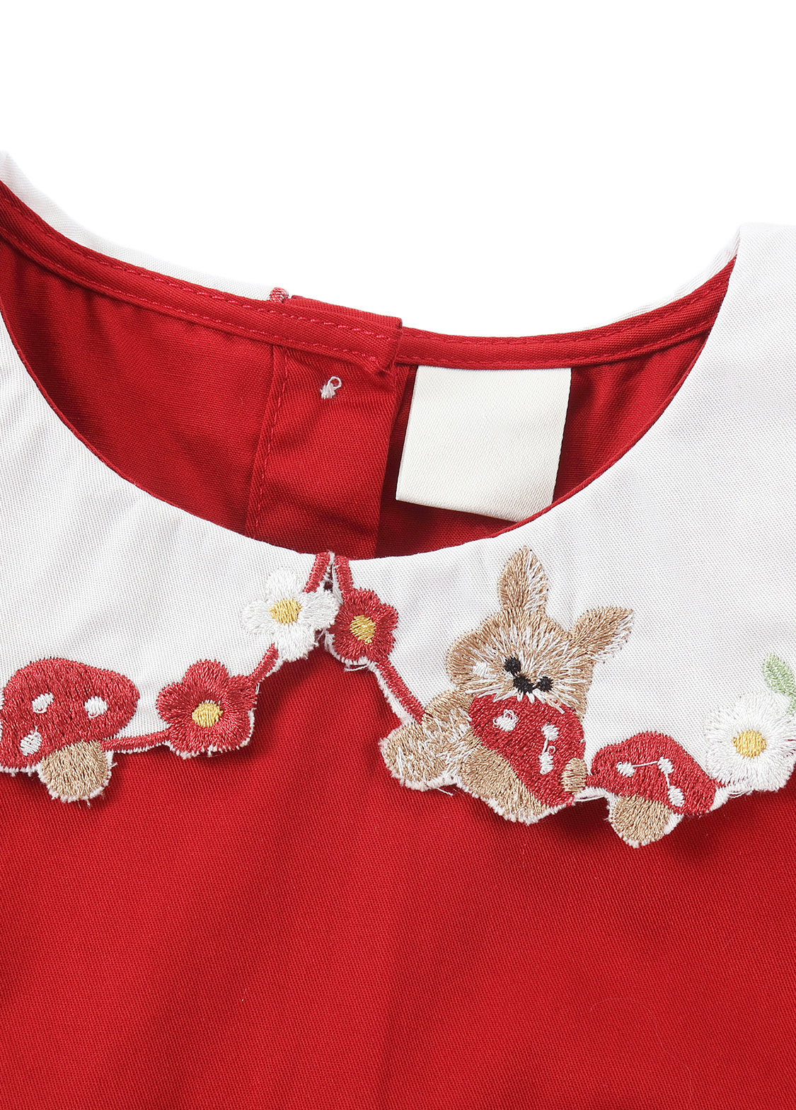 Girls Cotton Easter Bunny Embroidered Dress