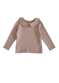 Baby Girls Cute Cotton Dollar Collar Long-sleeved T-shirt