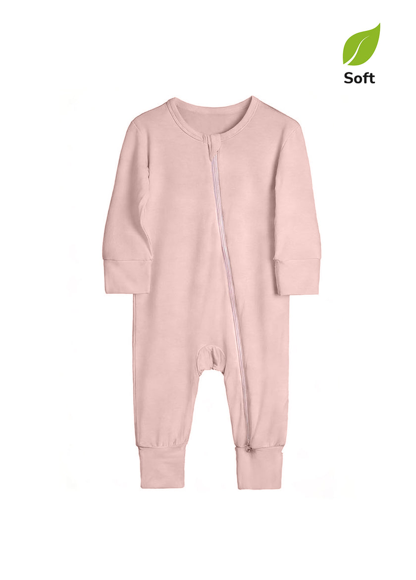 Baby Bamboo-Blend Zip-Front One-Piece Romper
