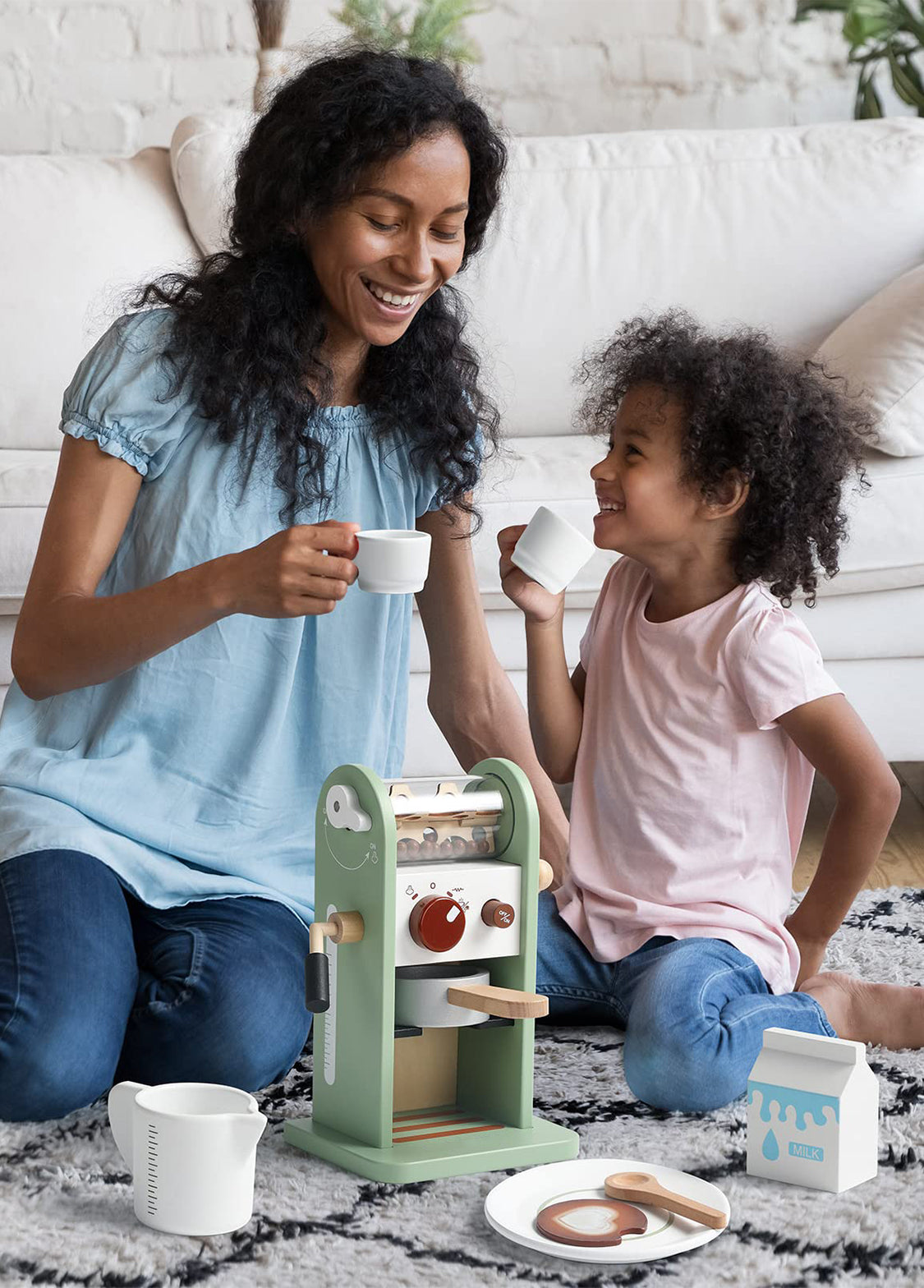 Kids Wooden Coffee Maker Pretend Play Set