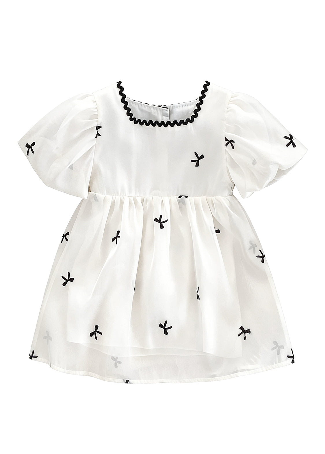 Girl Soft Cotton Bow Detail Dress