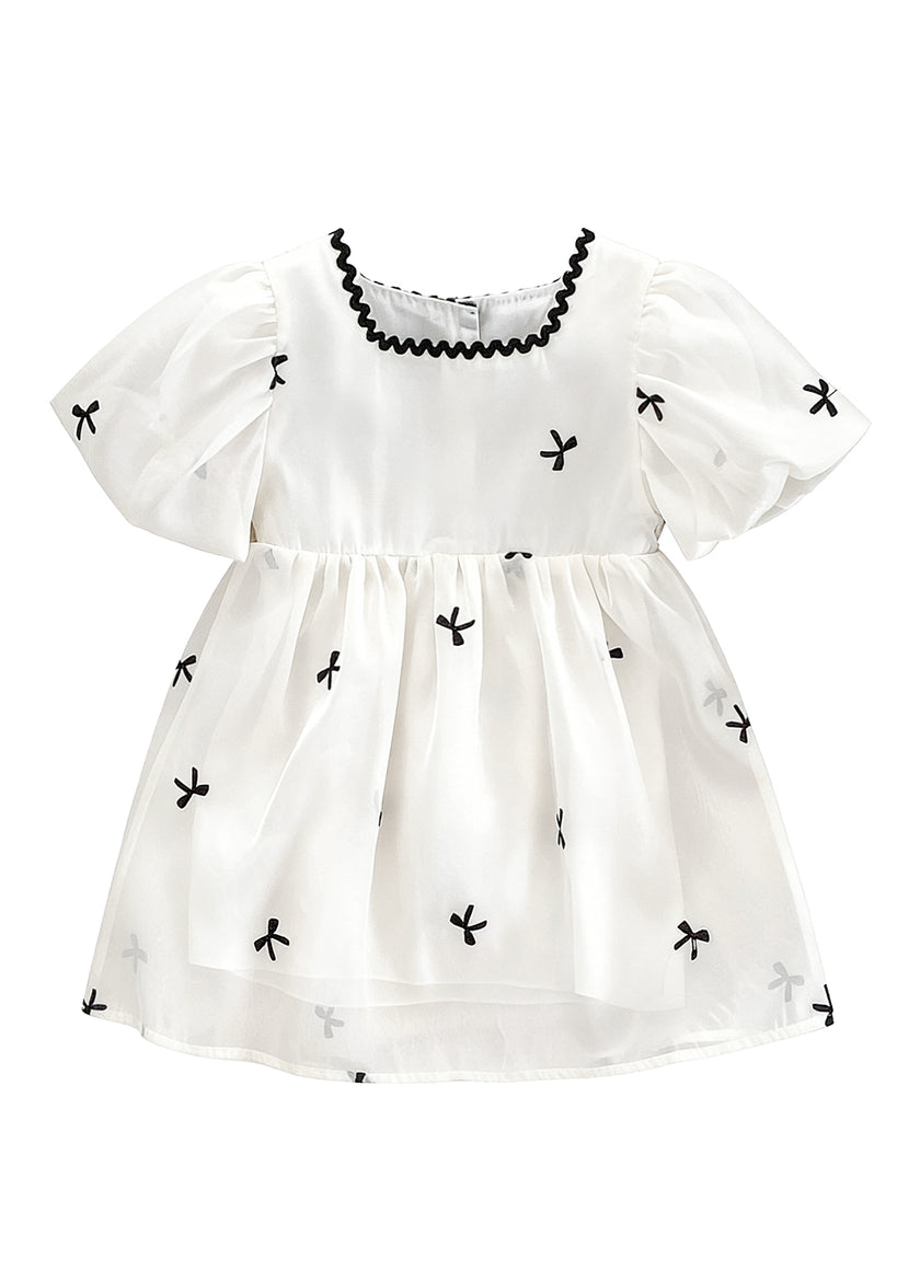 Girl Soft Cotton Bow Detail Dress