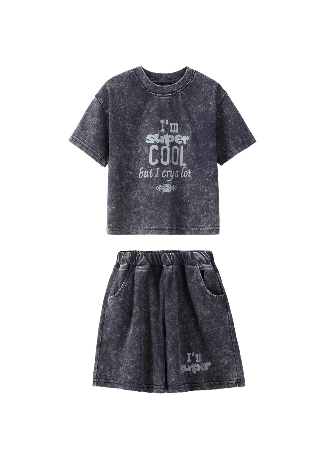 Boys Washed Graphic Cotton Two-Piece Set