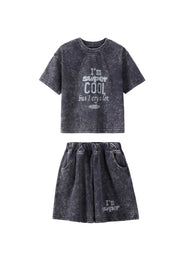 Boys Washed Graphic Cotton Two-Piece Set