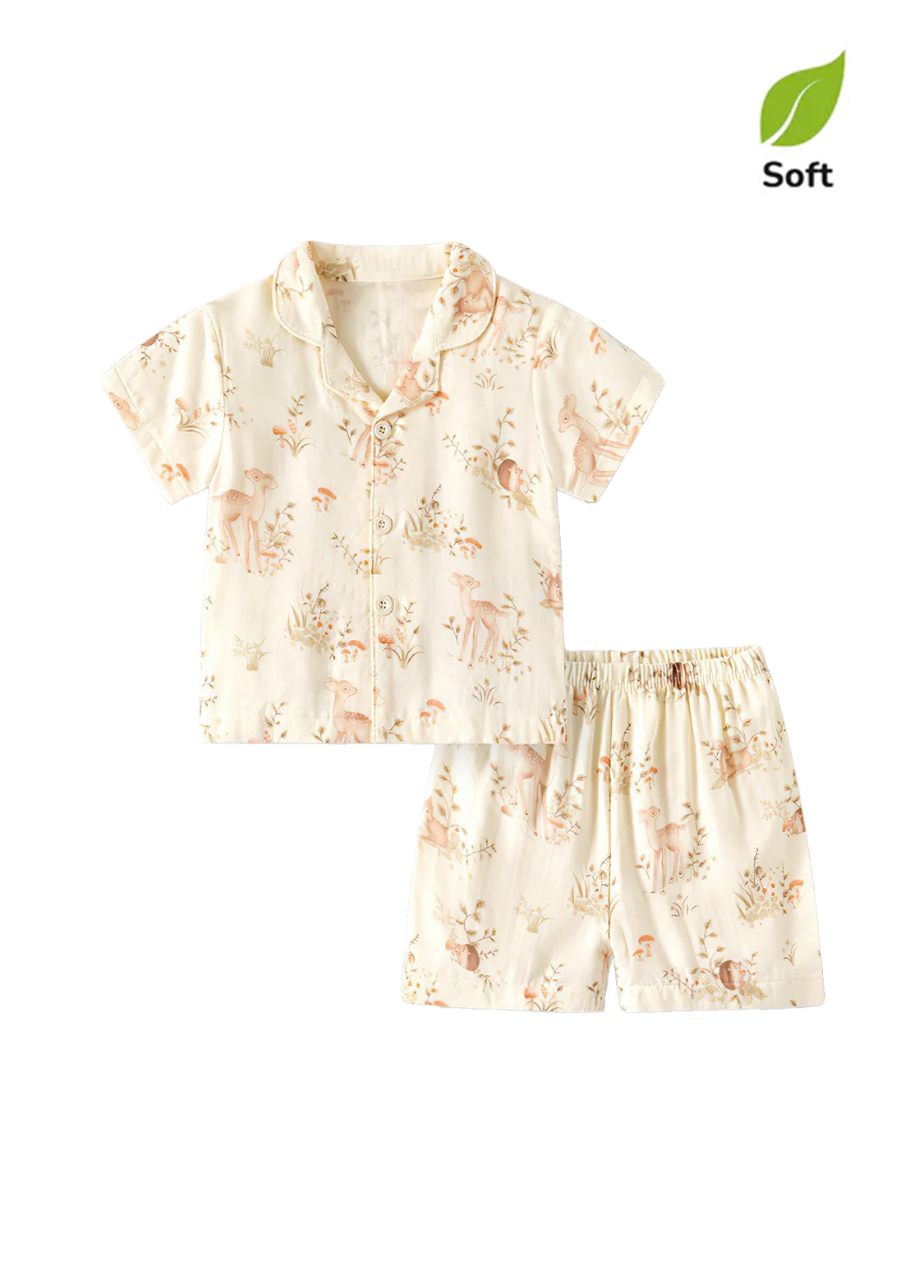 Baby Boy's Bamboo Fiber Summer Short-Sleeve Two-Piece Set (Lightweight)