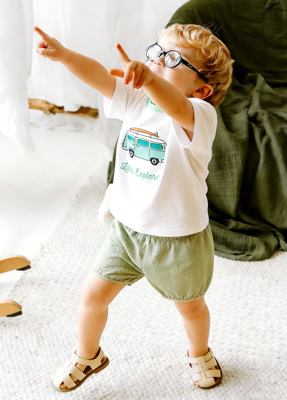 Boys Graphic Cotton Stretch Two-Piece Outfit