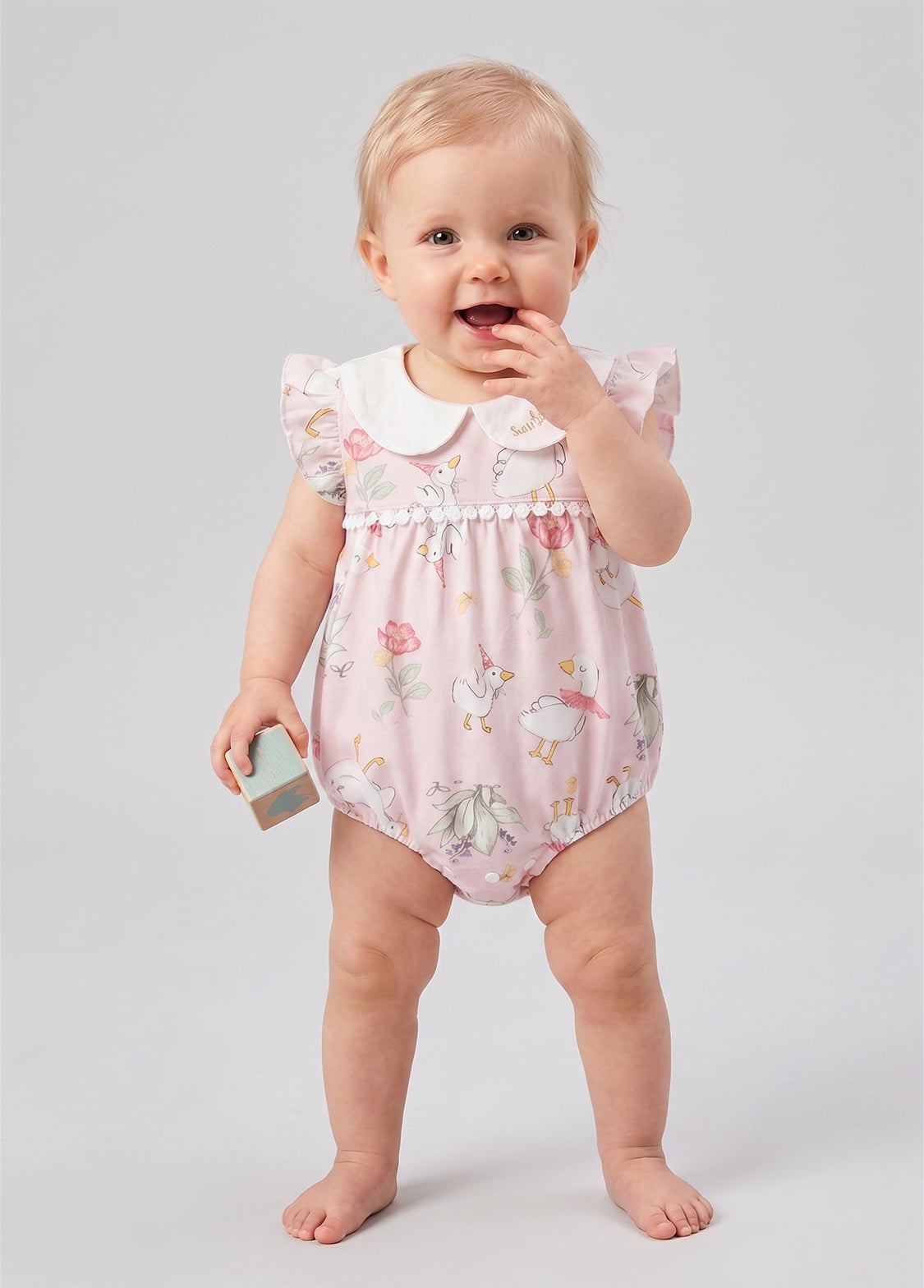 Baby Girl Bamboo Blend Flutter Romper
