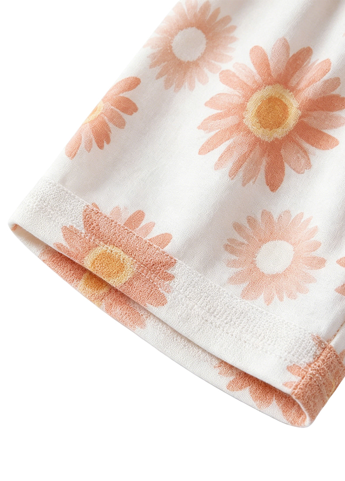 Baby Girl's Bamboo Fiber Loungewear Set — Short-Sleeve Top & Shorts (2-Piece Set) with Sunflower Print