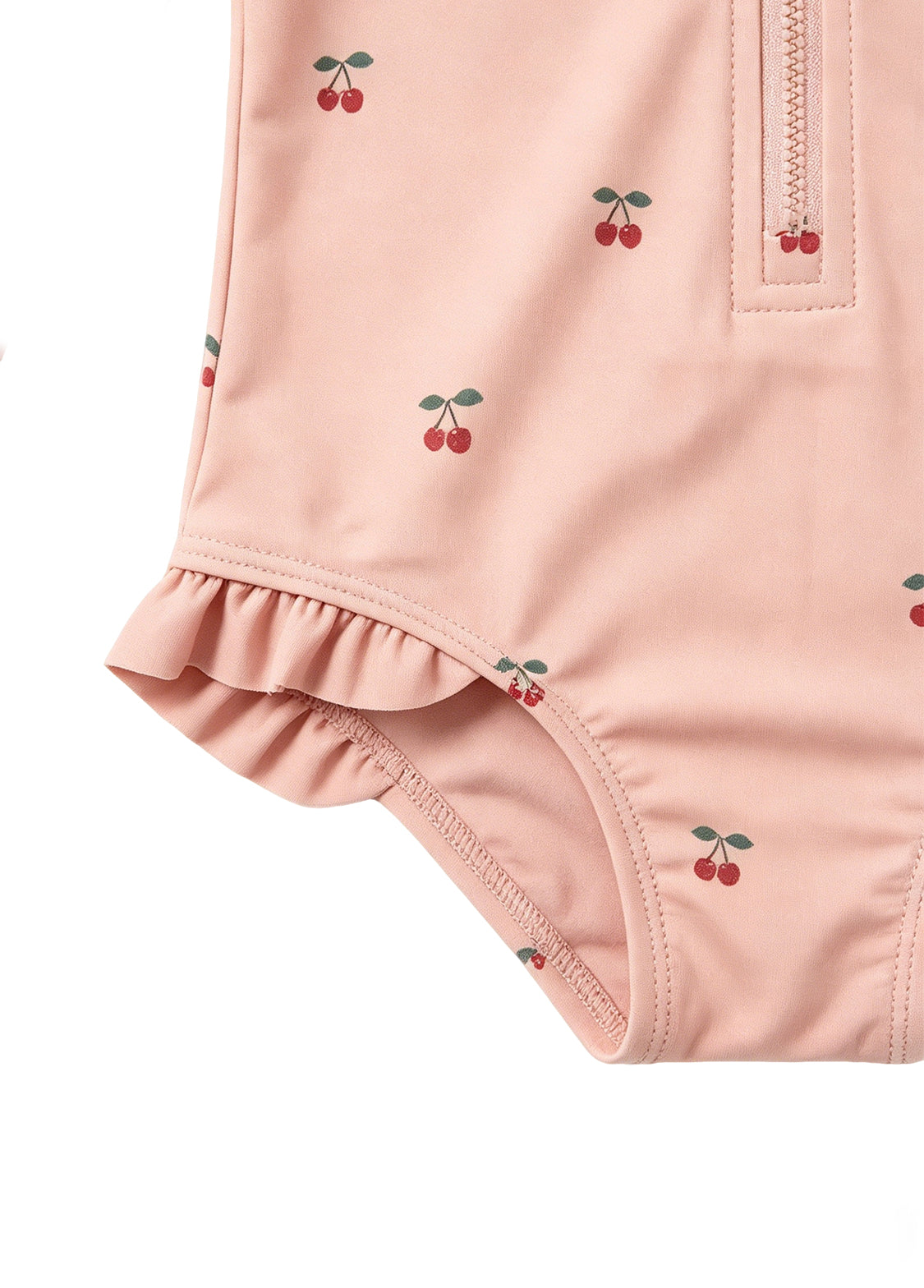 Girls' & Toddlers' Swimsuit: Cherry Print, One-Piece, Long-Sleeve, Sun-Protective, Quick-Drying Swimwear