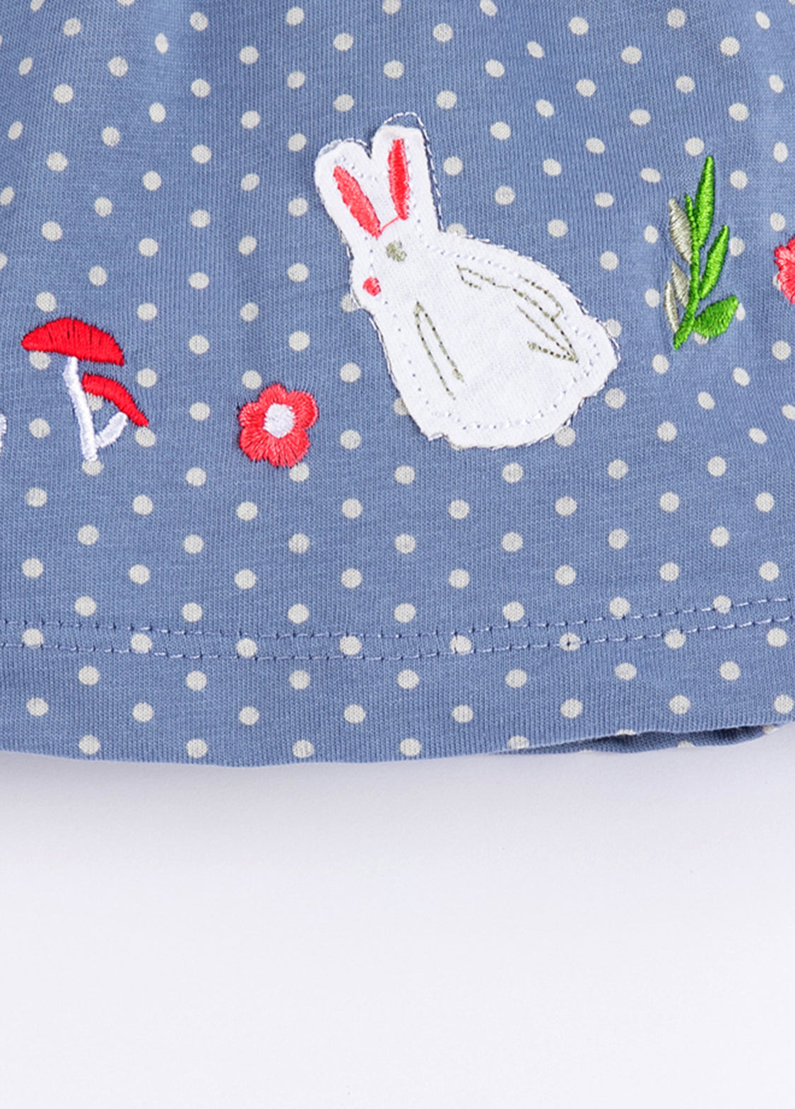 Girls Cute Cartoon Embroidered Dollar Collar Dress