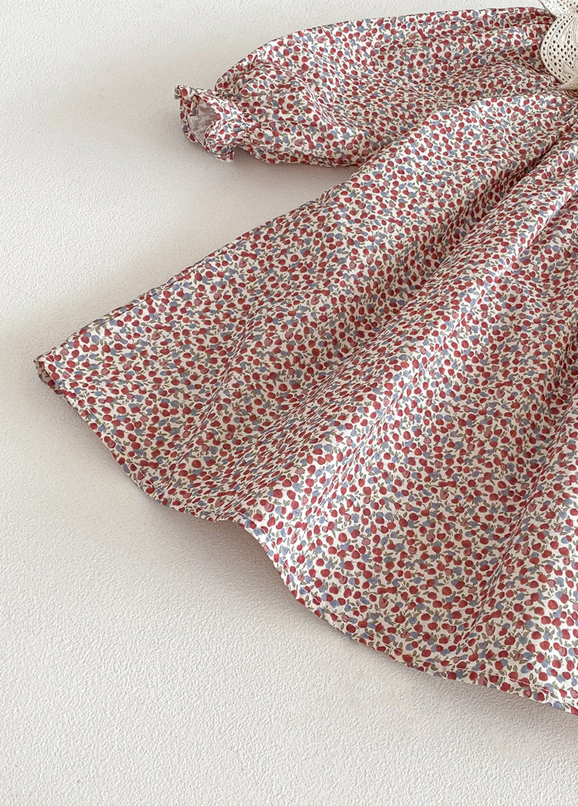 Girls Sweet Floral Dollar Collar Dress With Headband