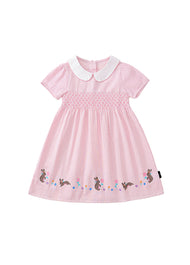 Girls Cartoon Bunny Cotton Blend Dress