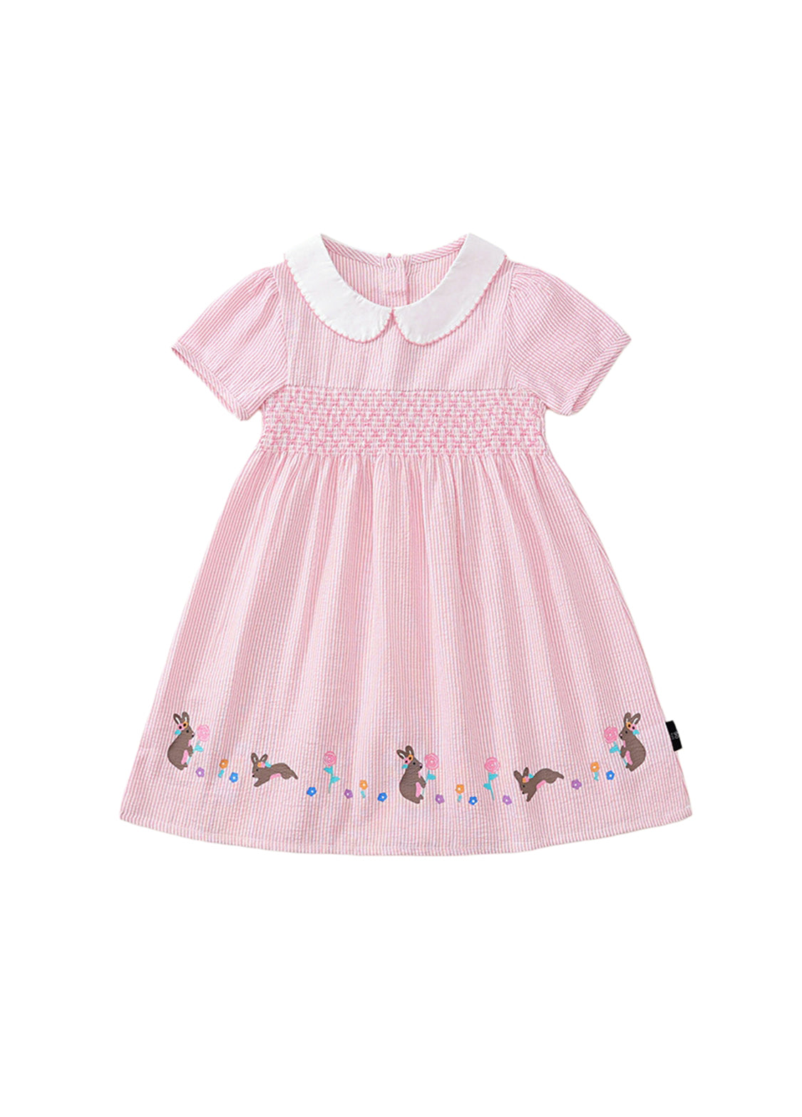 Girls Cartoon Bunny Cotton Blend Dress