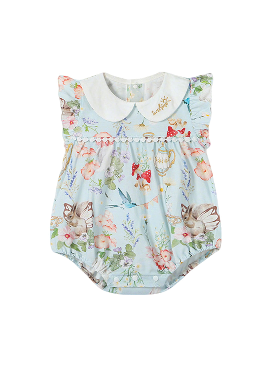 Baby Girl Bamboo Blend Flutter Romper