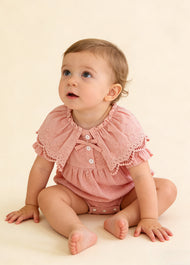 Baby Girl Soft Cotton Lace Ruffle Romper
