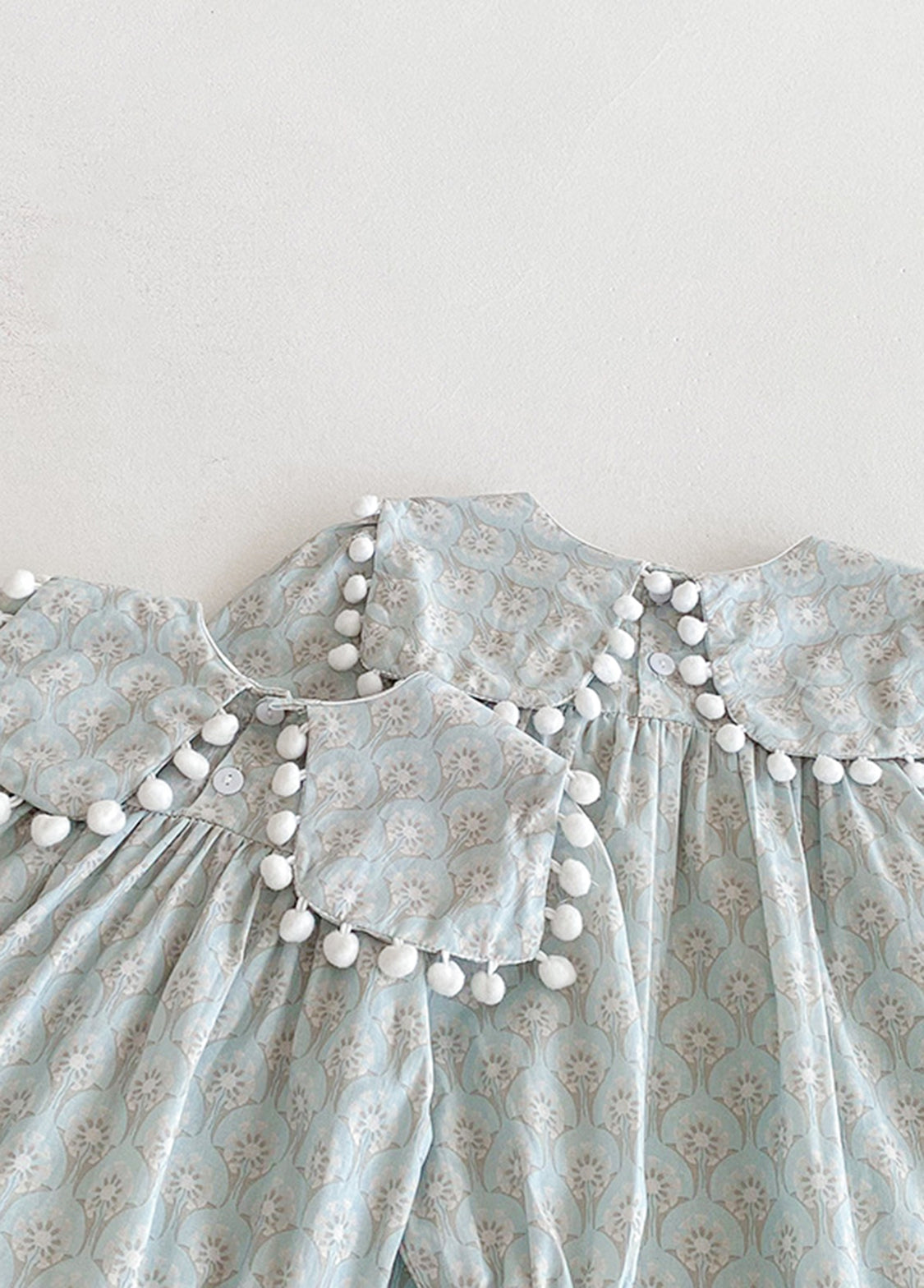 Baby Girls Sweet Floral Pom Poms Romper With Hairband