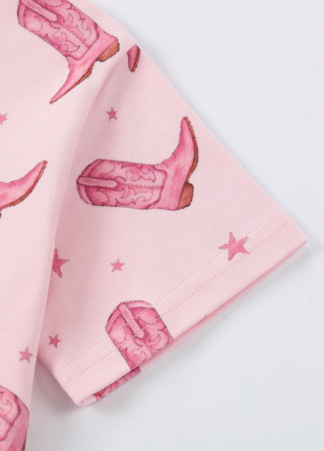 Girls Cotton Print Lounge Shorts Set