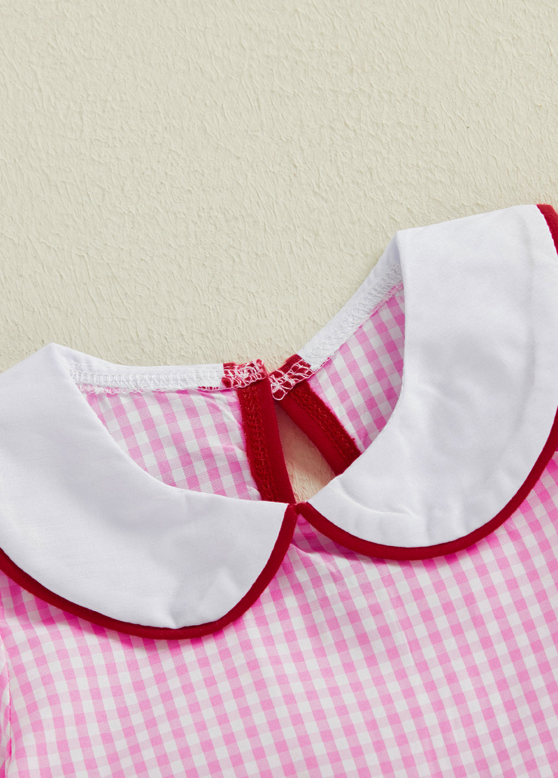 Girls Cute Plaid Dollar Collar Long-sleeved Dress