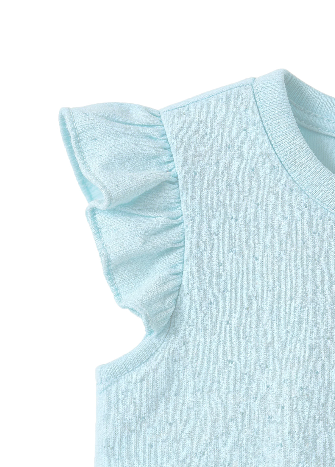 Girls Cotton Bunny Flutter Sleeve Dress