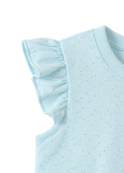 Girls Cotton Bunny Flutter Sleeve Dress