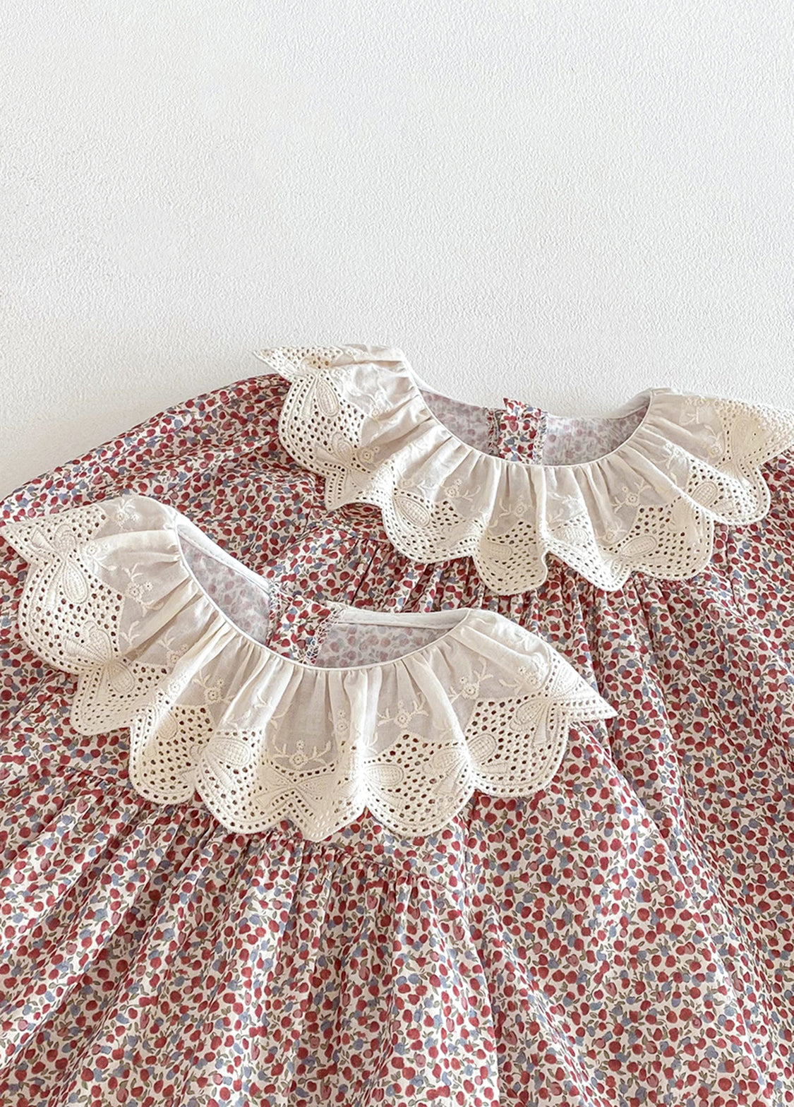 Girls Sweet Floral Dollar Collar Dress With Headband