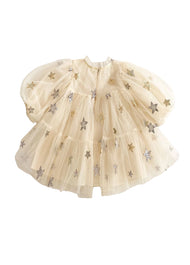 Girls Sweet Sequined Embroidered Tulle Princess Dress