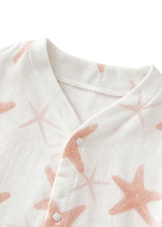 Baby Girl's Bamboo Fiber Loungewear Set: Short-Sleeve Top & Shorts (2-Piece Set) — Starfish Print