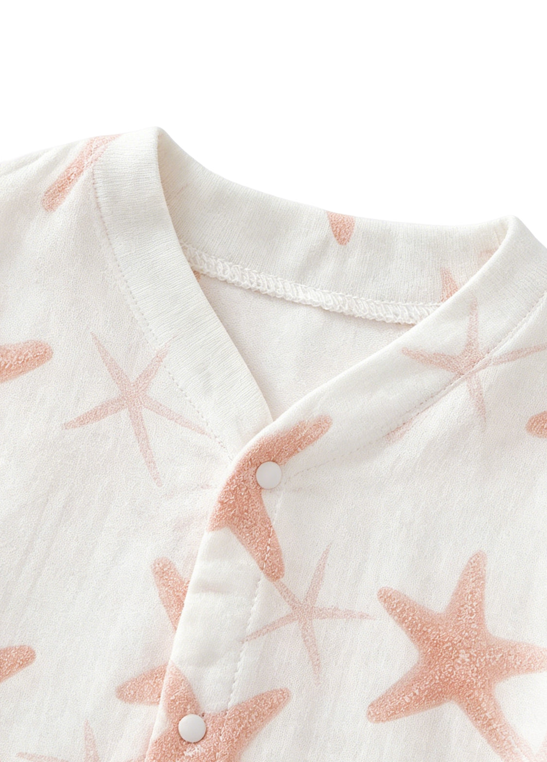 Baby Girl's Bamboo Fiber Loungewear Set: Short-Sleeve Top & Shorts (2-Piece Set) — Starfish Print