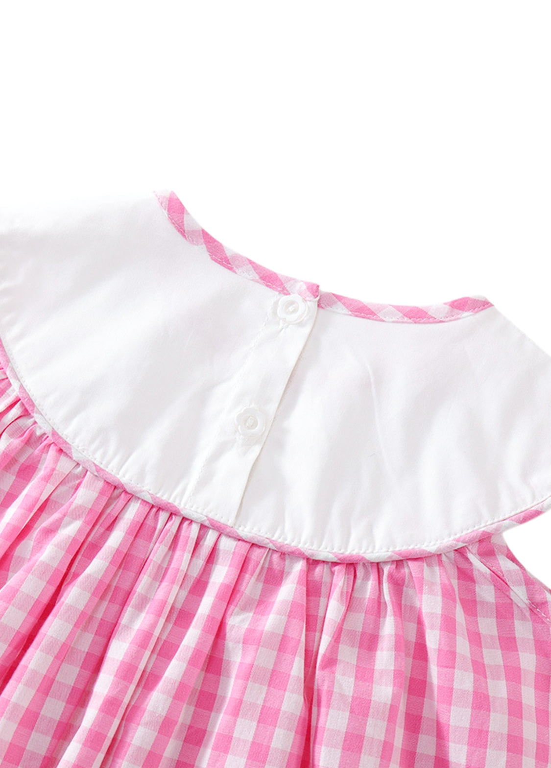 Girls Mermaid Embroidered Cotton Plaid Dress