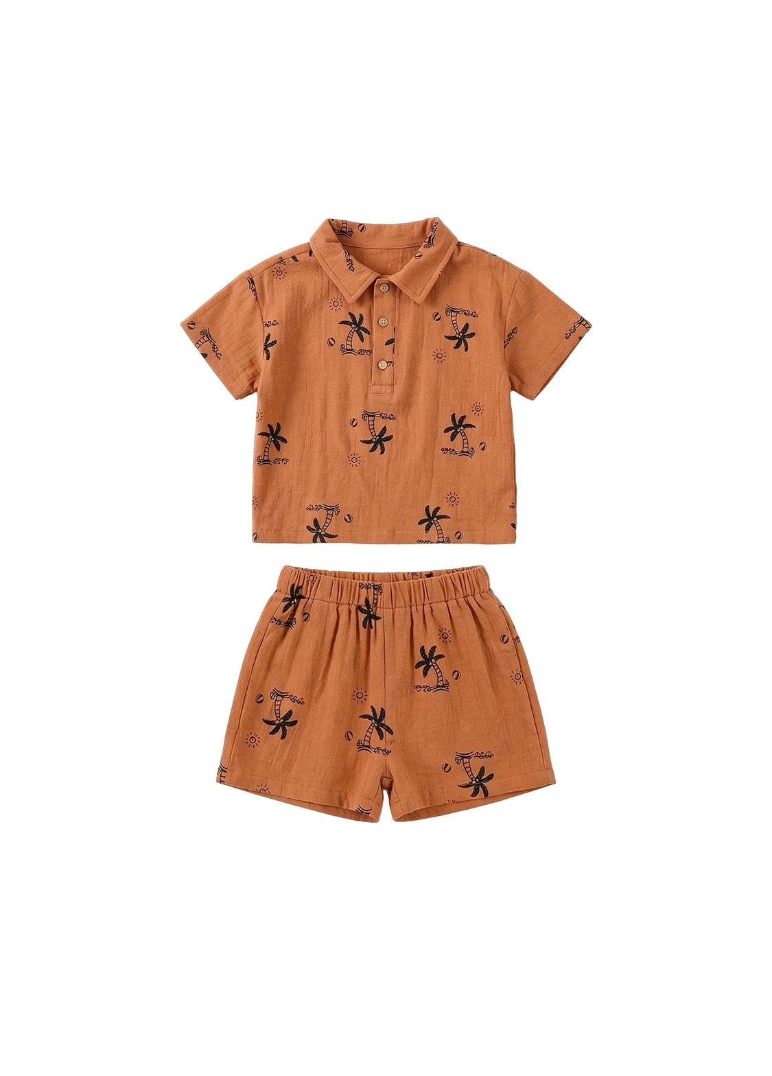 Boys' Summer Lightweight Pure Cotton Gauze Outfit