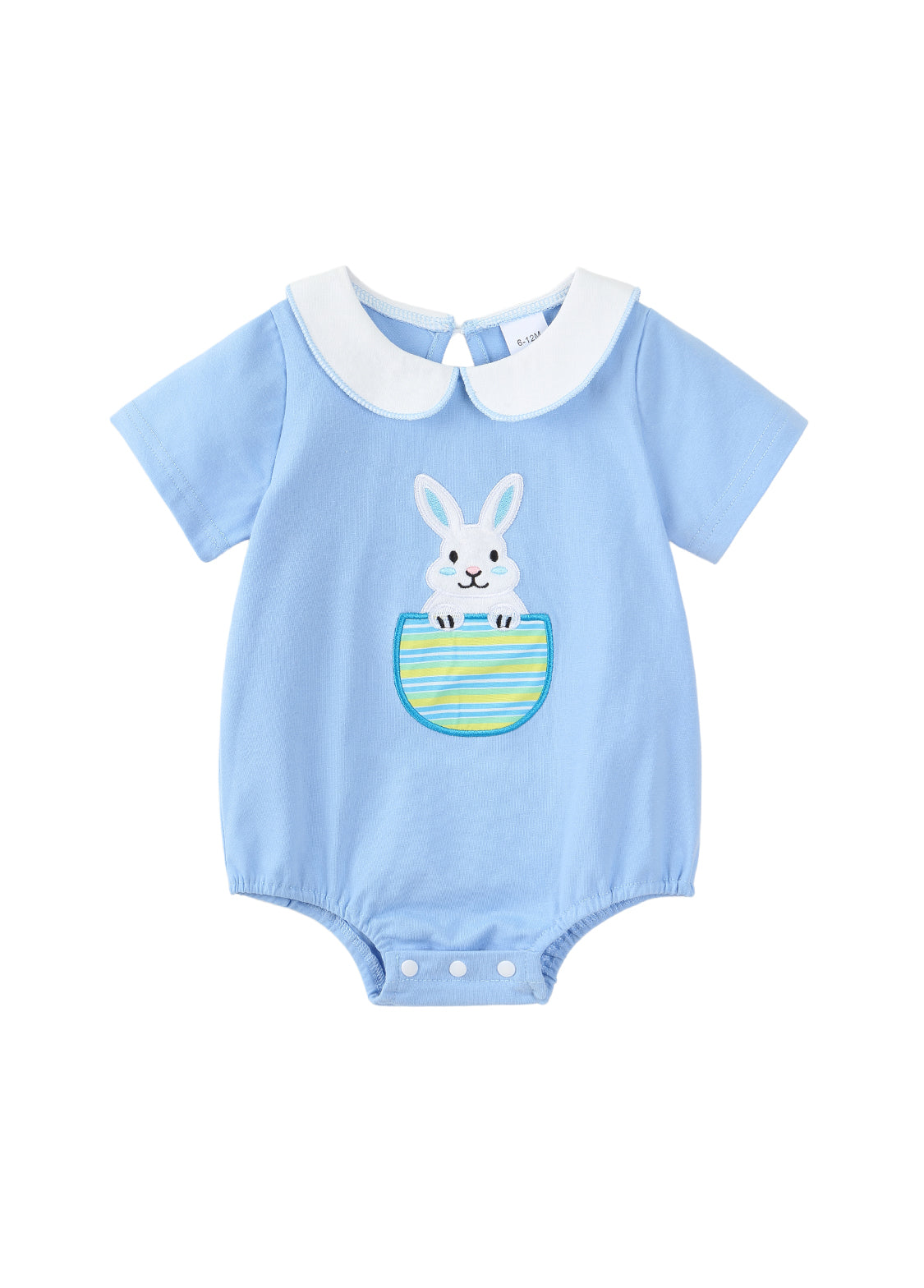 Baby Romper with Cute Rabbit Embroidery
