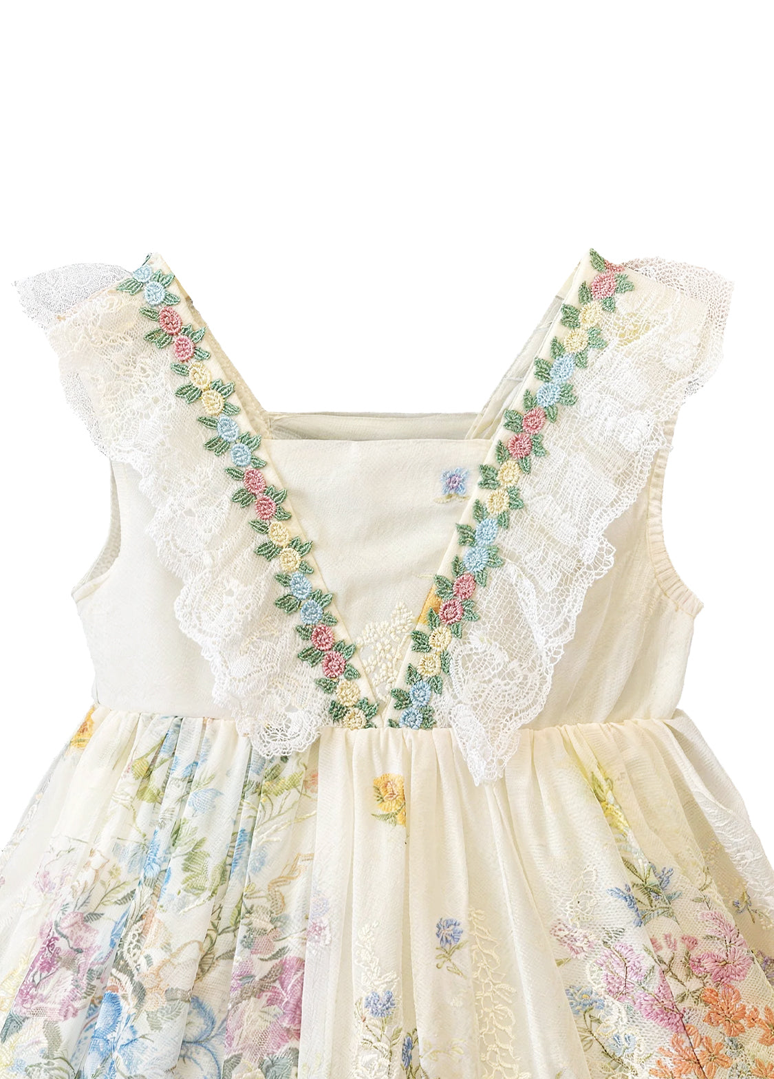 Girls' Floral Spaghetti-Strap Dress