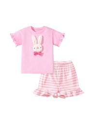 Girls Cotton Bunny Two-Piece Set