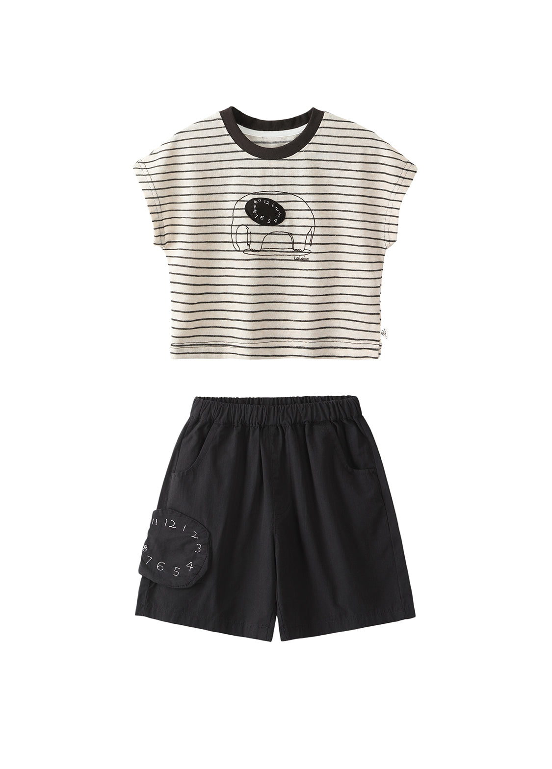 Boys Striped Cotton Two-Piece Set