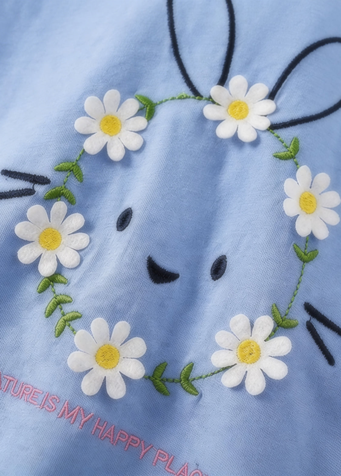 Girls Casual Cotton Daisy Bunny T-Shirt
