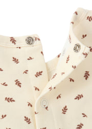 Baby All-Over Leaf Print Footed One-Piece