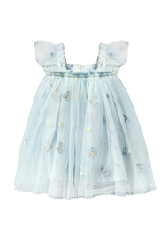 Girls' Butterfly-Embroidered Spaghetti-Strap Princess Dress