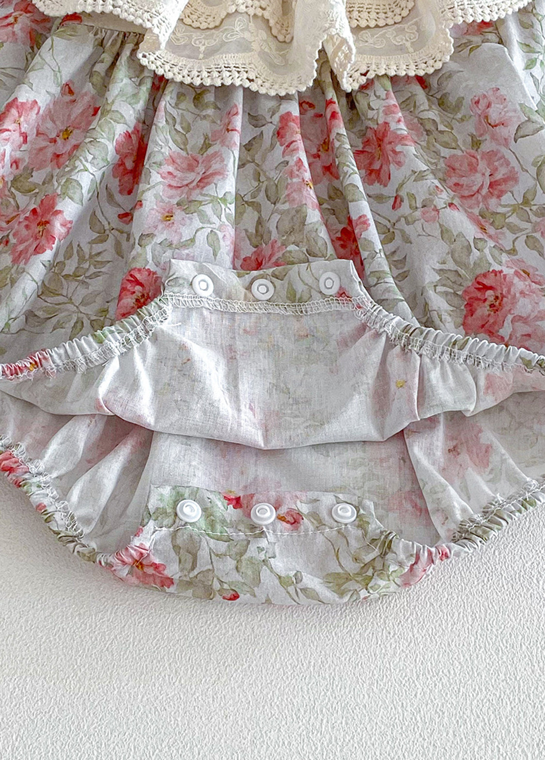 Baby Girls Retro Floral Dollar Collar Romper