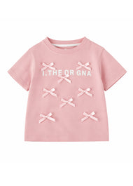 Girls Bow Cotton T-Shirt
