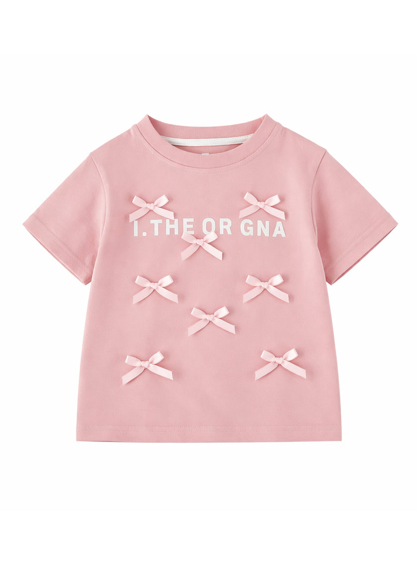 Girls Bow Cotton T-Shirt