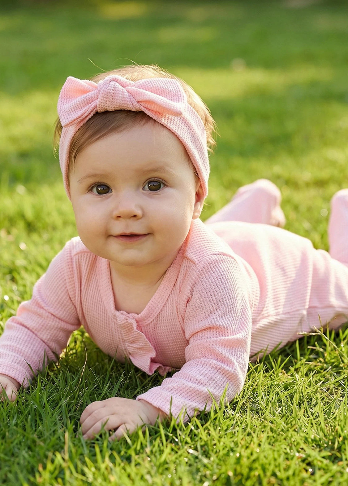 Baby Girl  Cute Ruffled Romper With Headband