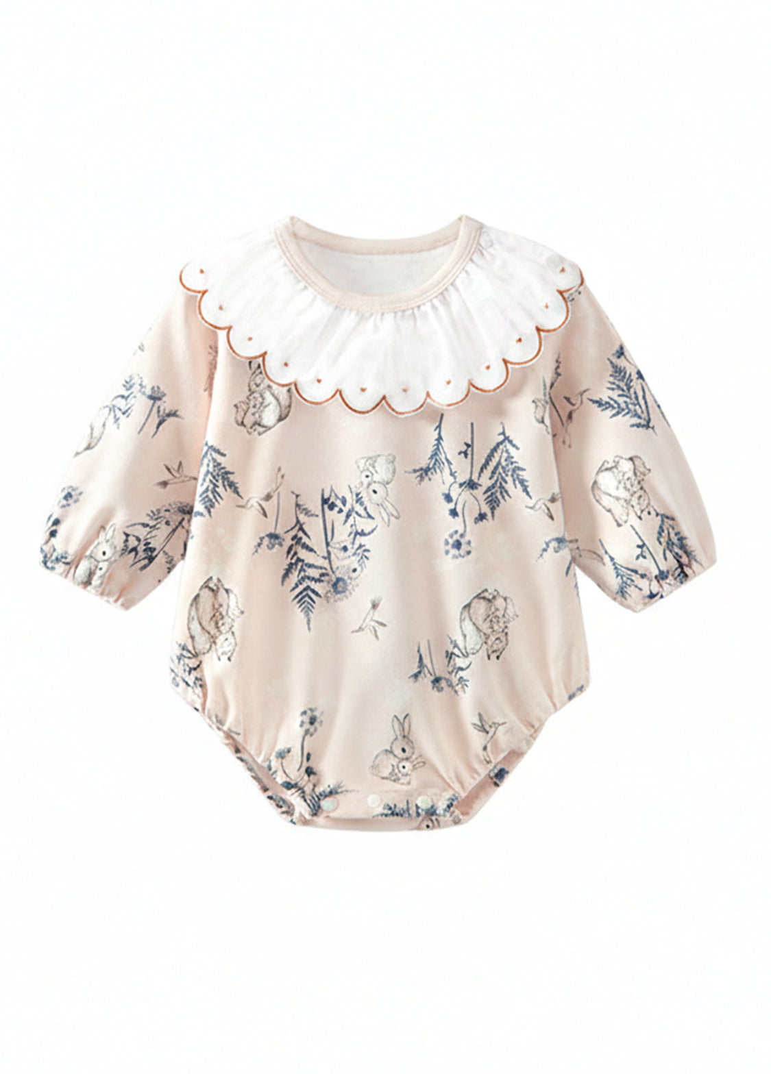 Baby Bamboo-Blend Ruffle Collar Romper