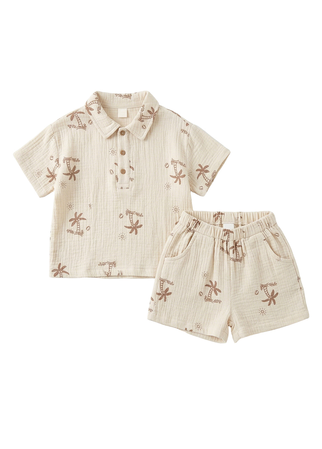 Girls' Lightweight Pure Cotton Gauze Summer Set