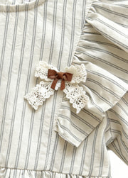 Girls' Lightweight Pure Cotton Striped Summer Dress