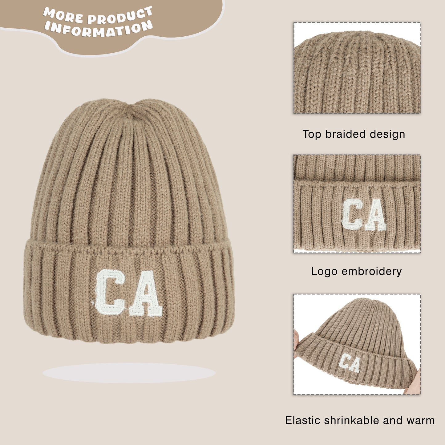 Children Embroidery Beanie Hat-CA