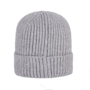 Ribbed Knit Beanie with Logo Patch